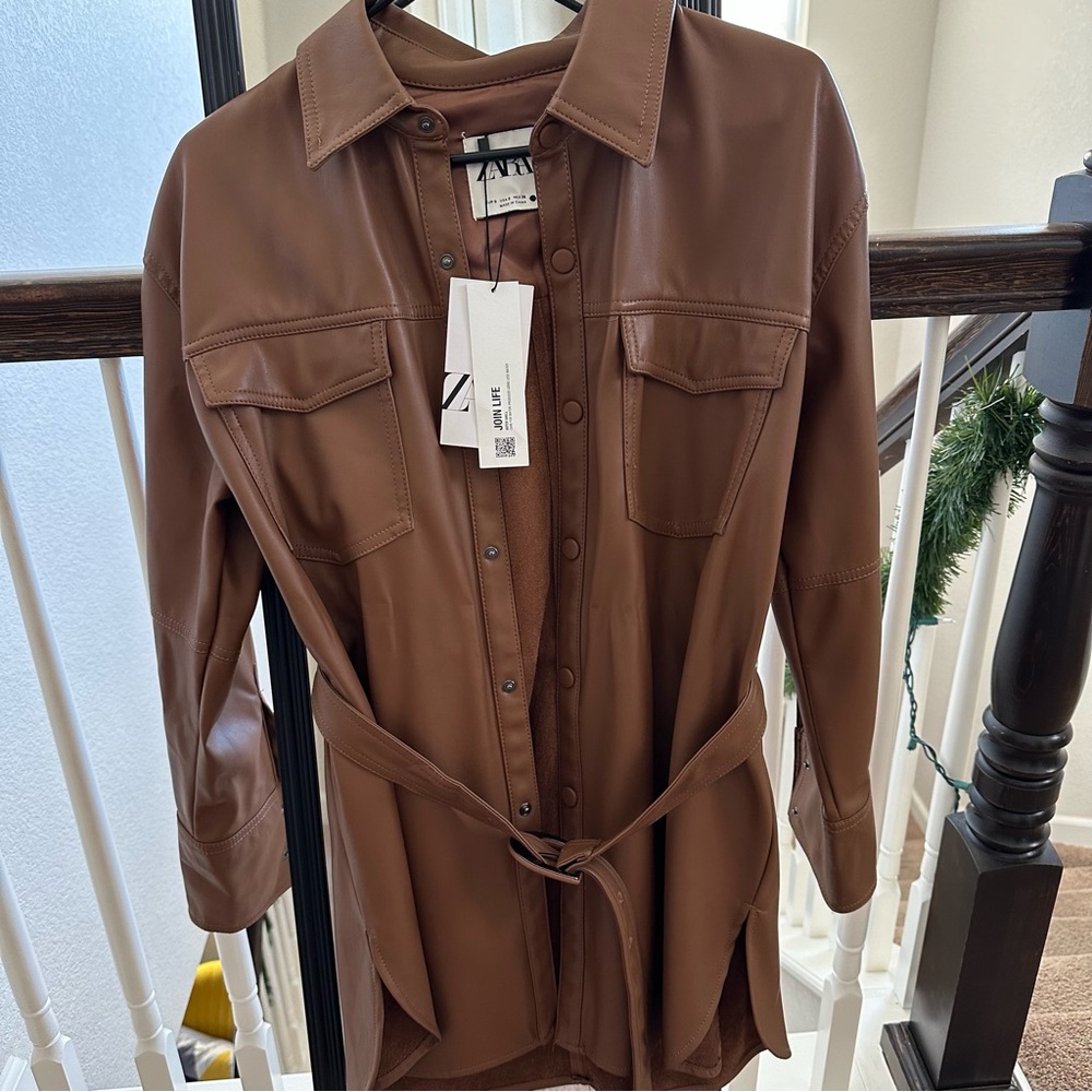 Zara faux leather dress/top with belt